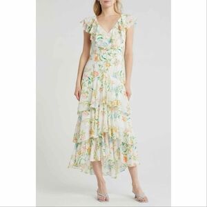 WAYF Floral Ruffle Tiered Dress